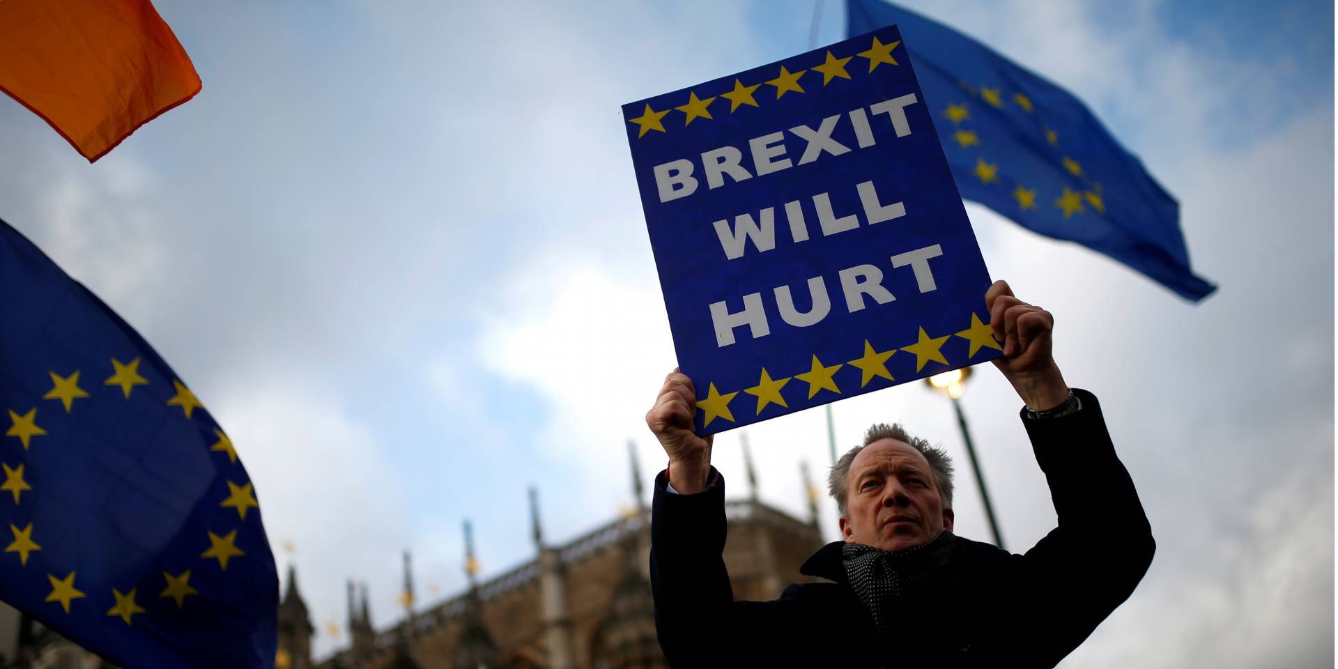 Демонстрант, який протестує проти Brexit у Лондоні, 12 березня (Фото: REUTERS / Henry Nicholls)
