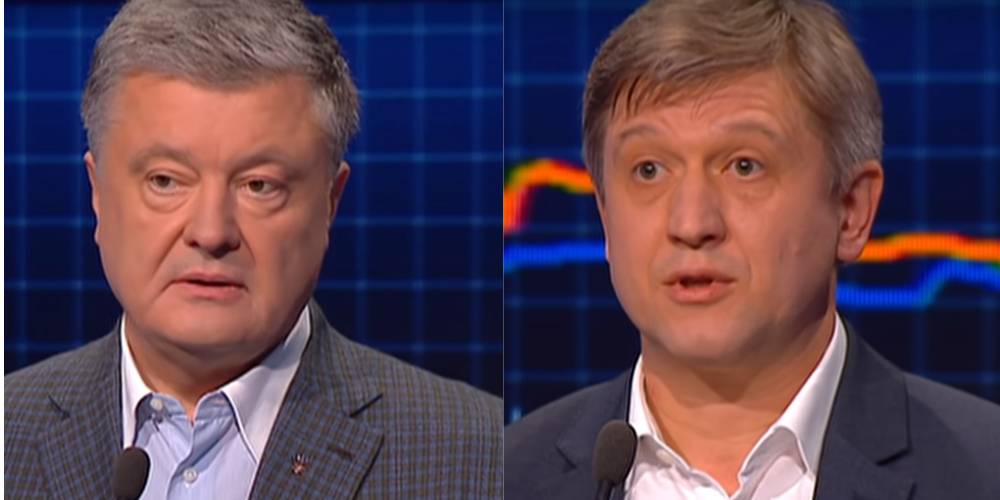 Данилюк пришел на дебаты с Порошенко в эфире ICTV вместо Зеленского (Фото: Кадры видео Телеканал ICTV via YouTube, коллаж НВ)