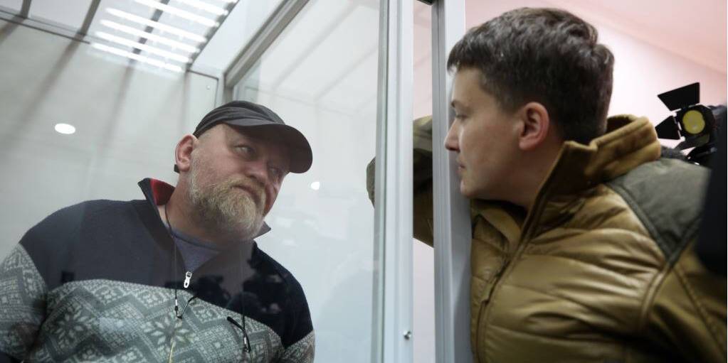 Владимир Рубан и Надежда Савченко (Фото: Сергей Нужненко/Радио Свобода)