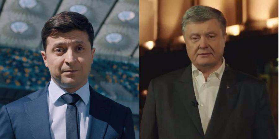 Володимир Зеленський та Петро Порошенко (Фото: Кадри відео Команда Зеленського via Facebook, Петро Порошенко via Twitter)