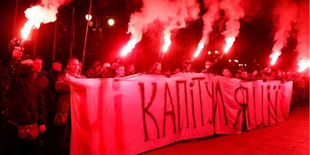 Мешканці Запоріжжя вийшли на протест (Фото: Радіо Свобода)