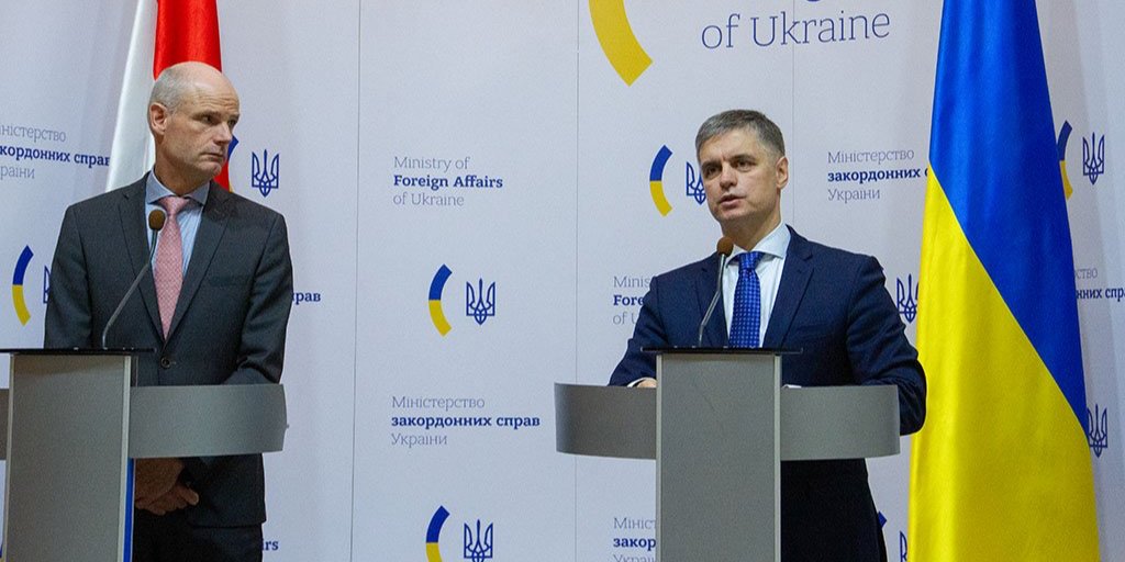 Стефан Блок та Вадим Пристайко (Фото: Twitter/MFA_Ukraine)
