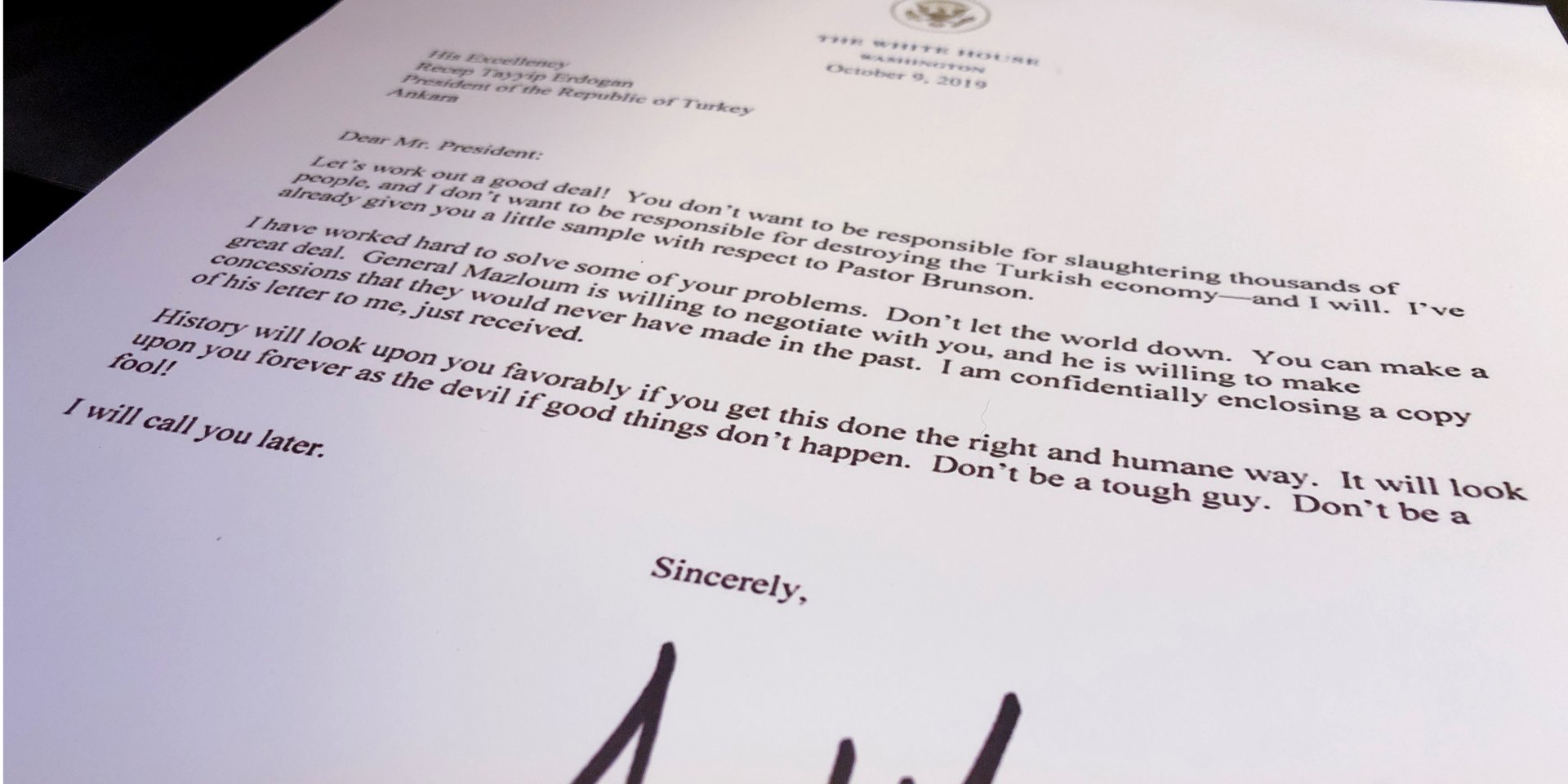 Білий дім підтвердив справжність листа Трампа до Ердогана (Фото: REUTERS / Jim Bourg)