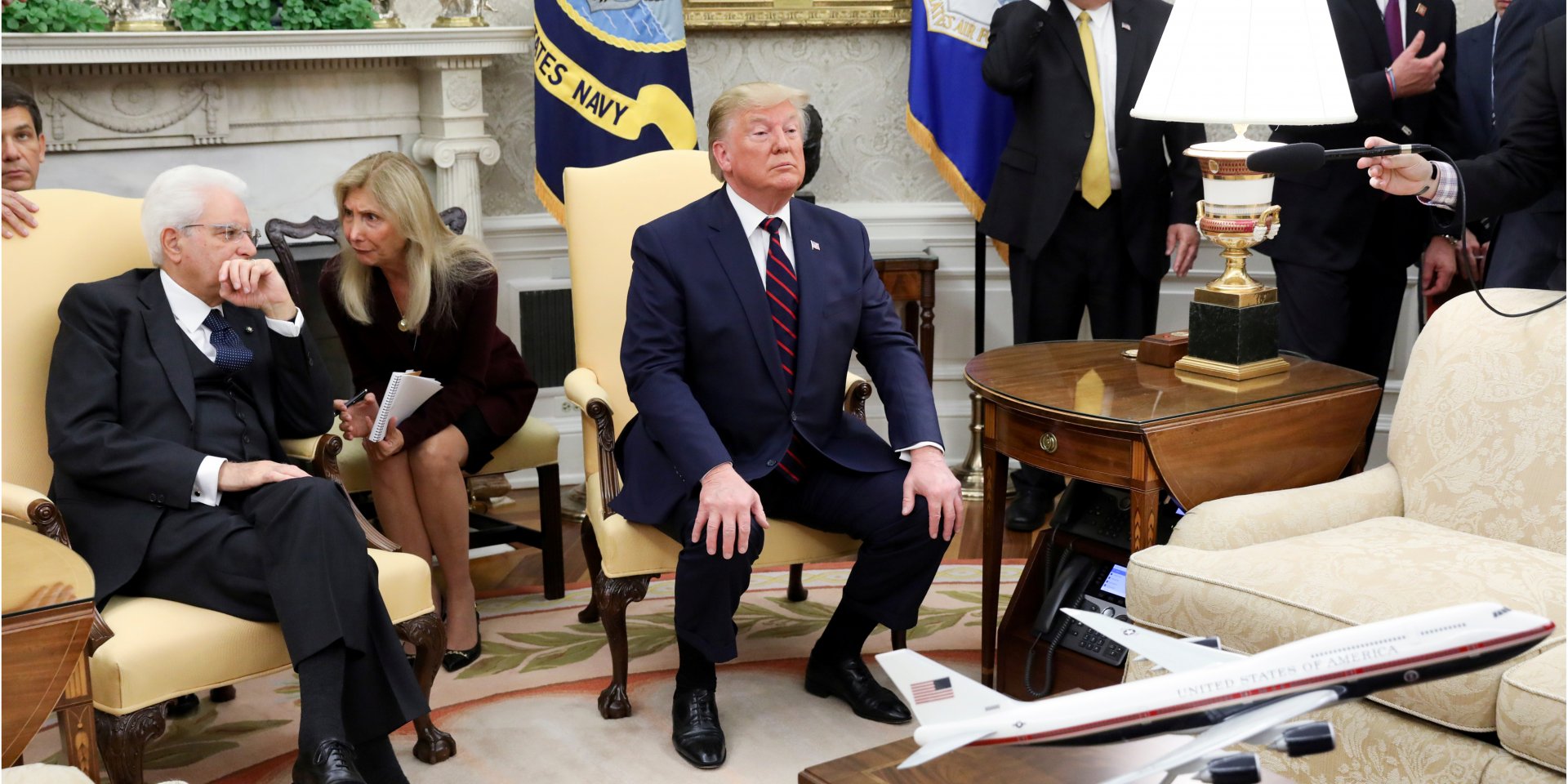 Трамп на встрече с президентом Италии Серджио Маттареллой 16 октября (Фото: REUTERS / Jonathan Ernst)