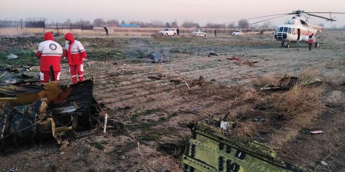 Місце аварії літака (Фото: ISNA \ Twitter)