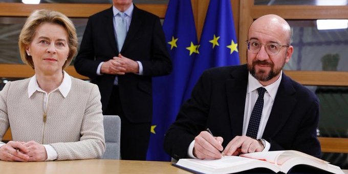 Президент Єврокомісії Урсула фон дер Ляйєн і глава Євроради Шарль Мішель (Фото: Charles Michel / Twitter)