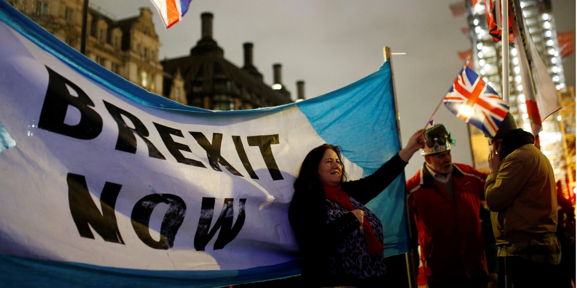 Сторонники выхода из Евросоюза отмечают день Brexit (Фото: REUTERS / Henry Nicholls)