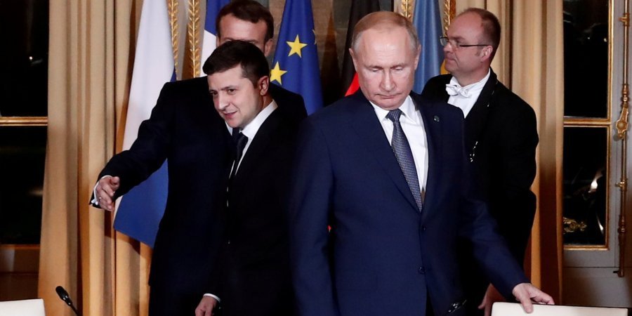 Зеленский и Путин во время саммита в Нормандском формате (Фото: REUTERS)