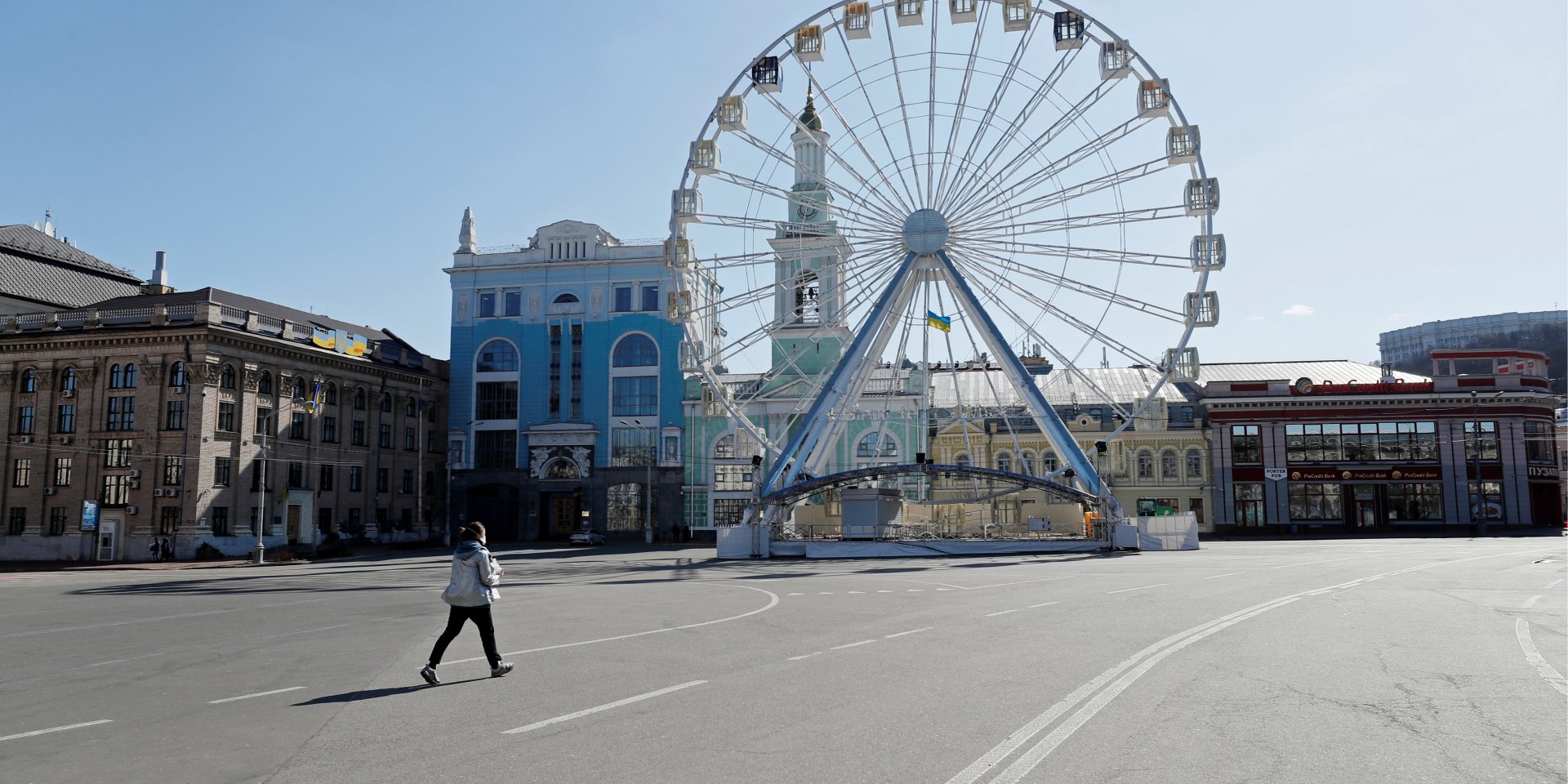 Опустевший из-за карантина Киев (Фото: REUTERS / Gleb Garanich)