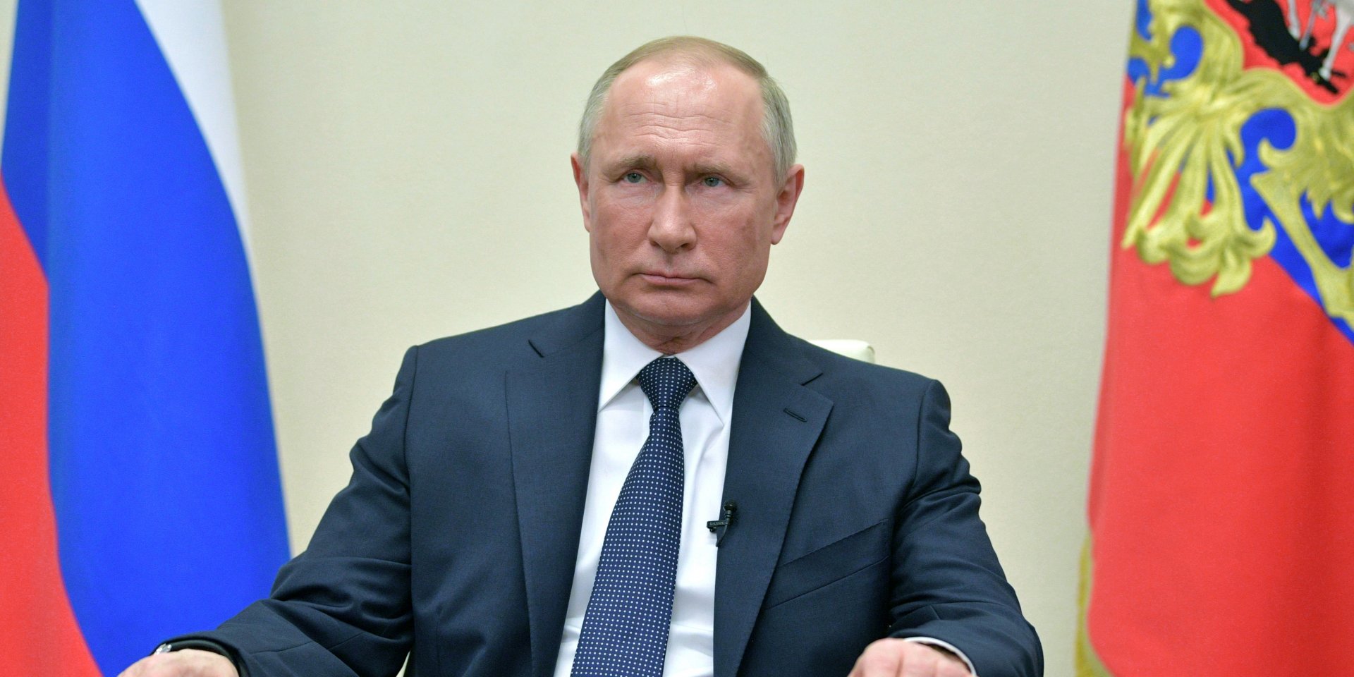 Владимир Путина во время своего последнего телеобращения, 2 апреля 2020 года (Фото: Sputnik/Alexei Druzhinin/Kremlin)