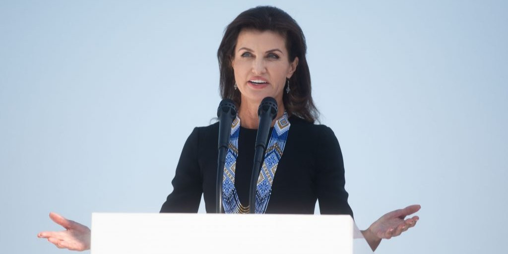 Про своє висунення Марина Порошенко повідомила на з'їзді Євросолідарності у Києві (Фото: Євросолідарність)