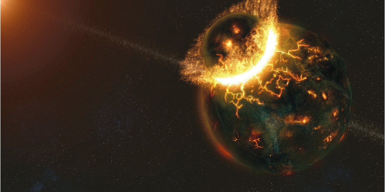 Происхождение Луны (Фото: sciencemag.org)