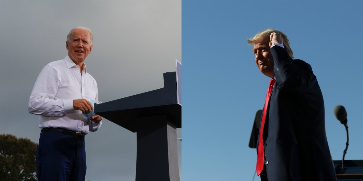 Джо Байден і Дональд Трамп (Фото: REUTERS / Brian Snyder, Jonathan Ernst. Колаж НВ)