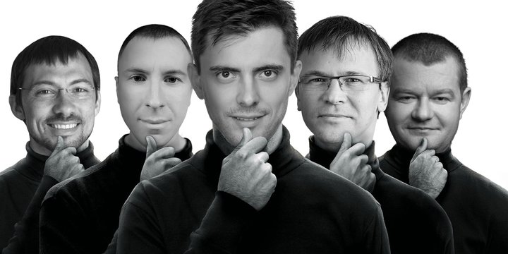 Слева направо: Влад Яценко (Revolut), Дмитрий Запорожец (GitLab), Олег Рогинский (People.ai), Максим Литвин (Grammarly) и Максим Поляков (Firefly Aerospace) (Фото: Коллаж НВ)