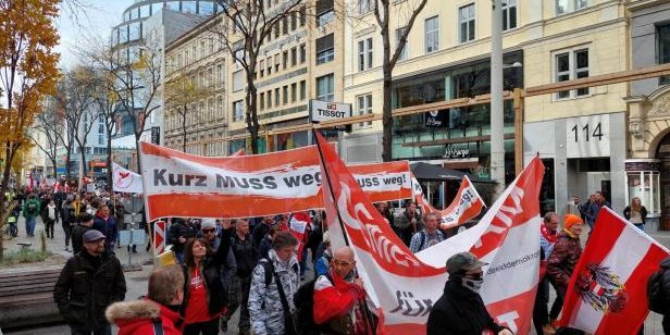 Протест в Вене (Фото: Kurier)