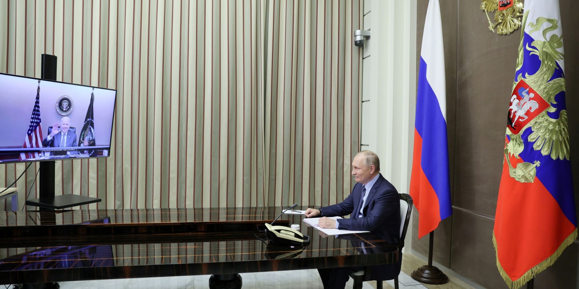 Володимир Путін під час переговорів із Джо Байденом 7 грудня (Фото: Sputnik/Mikhail Metzel/Pool via REUTERS)