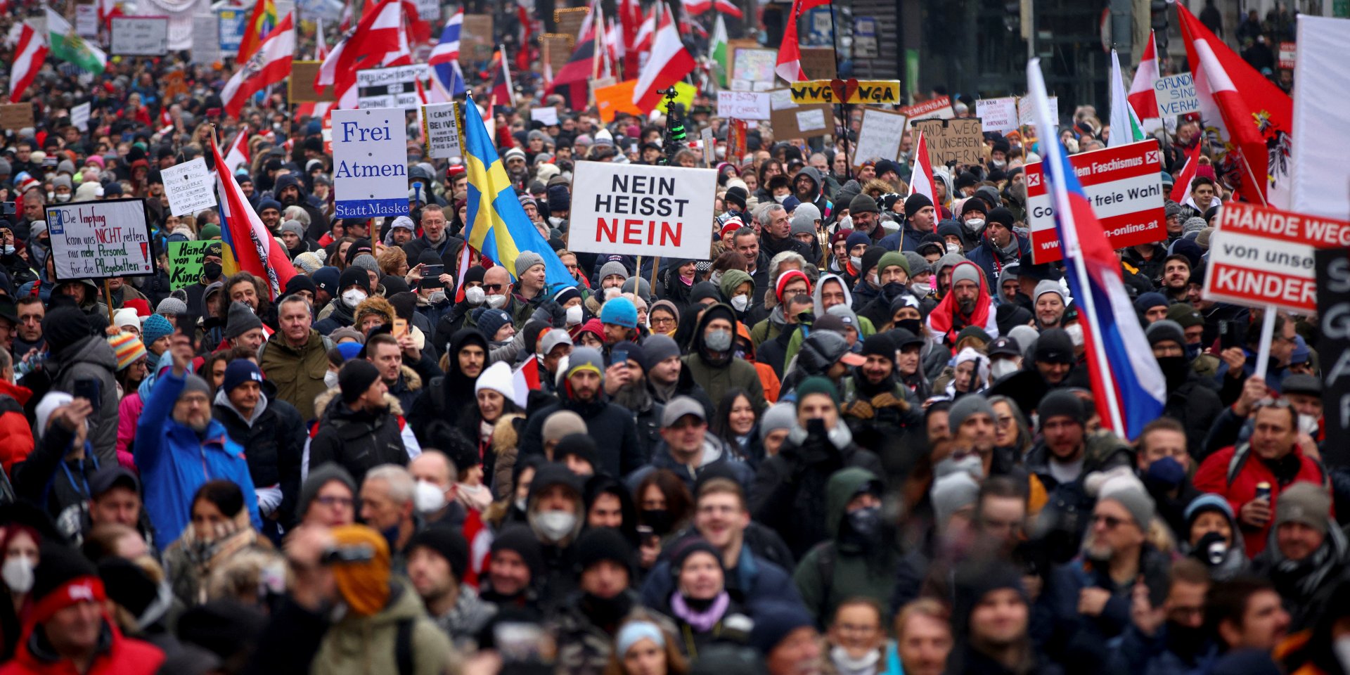 В Вене в протестах приняли участие десятки тысяч человек (Фото: REUTERS/Lisi Niesner)
