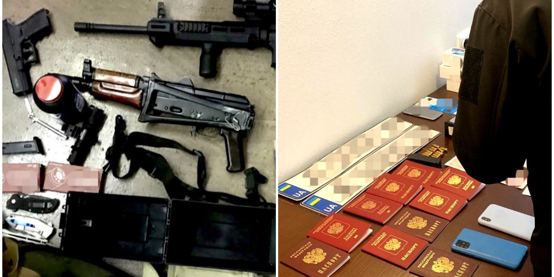 SBU officers found weapons, Russian passports during a search ond Dec. 16 (Photo: ssu.gov.ua)