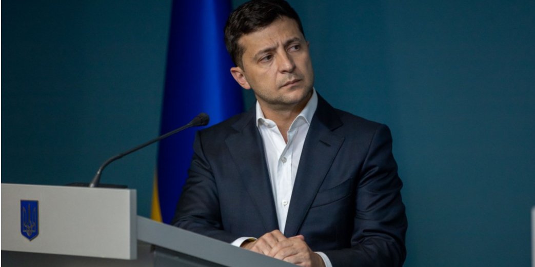Ukraine's President Volodymyr Zelensky reacts during a press briefing at his office (Photo: President's Office)