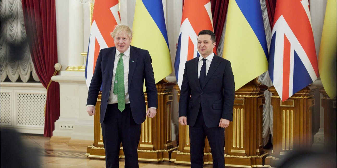 UK Prime Minister Boris Johnson with Ukrainian President Volodymyr Zelensky (Photo: Ukrainian Presidential Press Service/Handout via REUTERS)