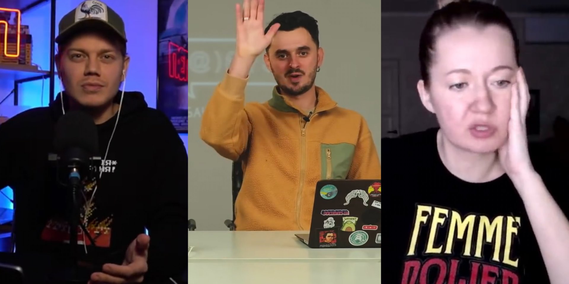 Блогеры преимущественно выходят в прямые эфиры (Фото: Скриншоты видео YouTube-каналов Самвидав, Телебачення Торонто, Ragulivna)