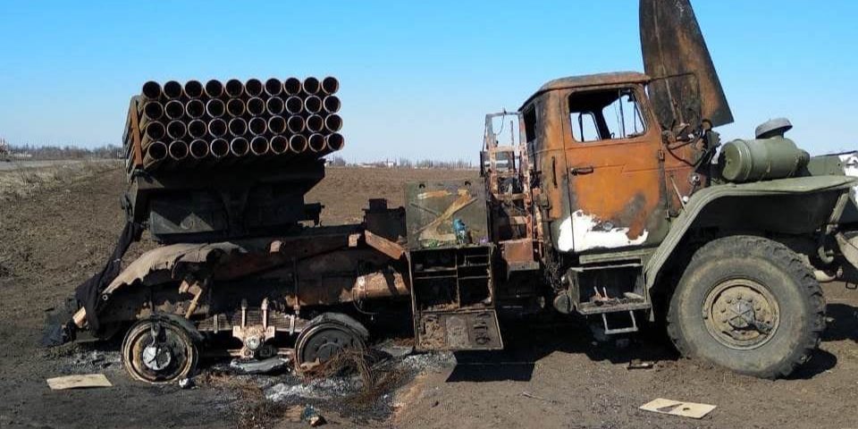 Техника российских оккупантов, которую уничтожили «маруновые береты» (Фото: Командование Десантно-штурмовых войск Вооруженных сил Украины)