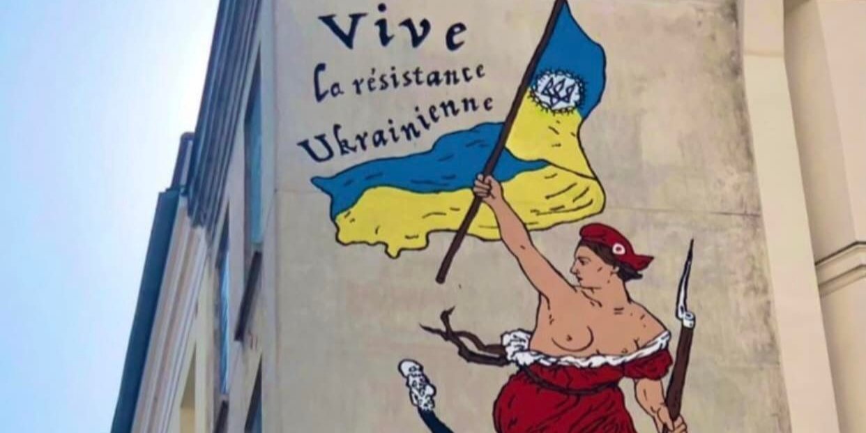 Мурал в поддержку Украины в Париже (Фото: @Никита Кравцов/Facebook)