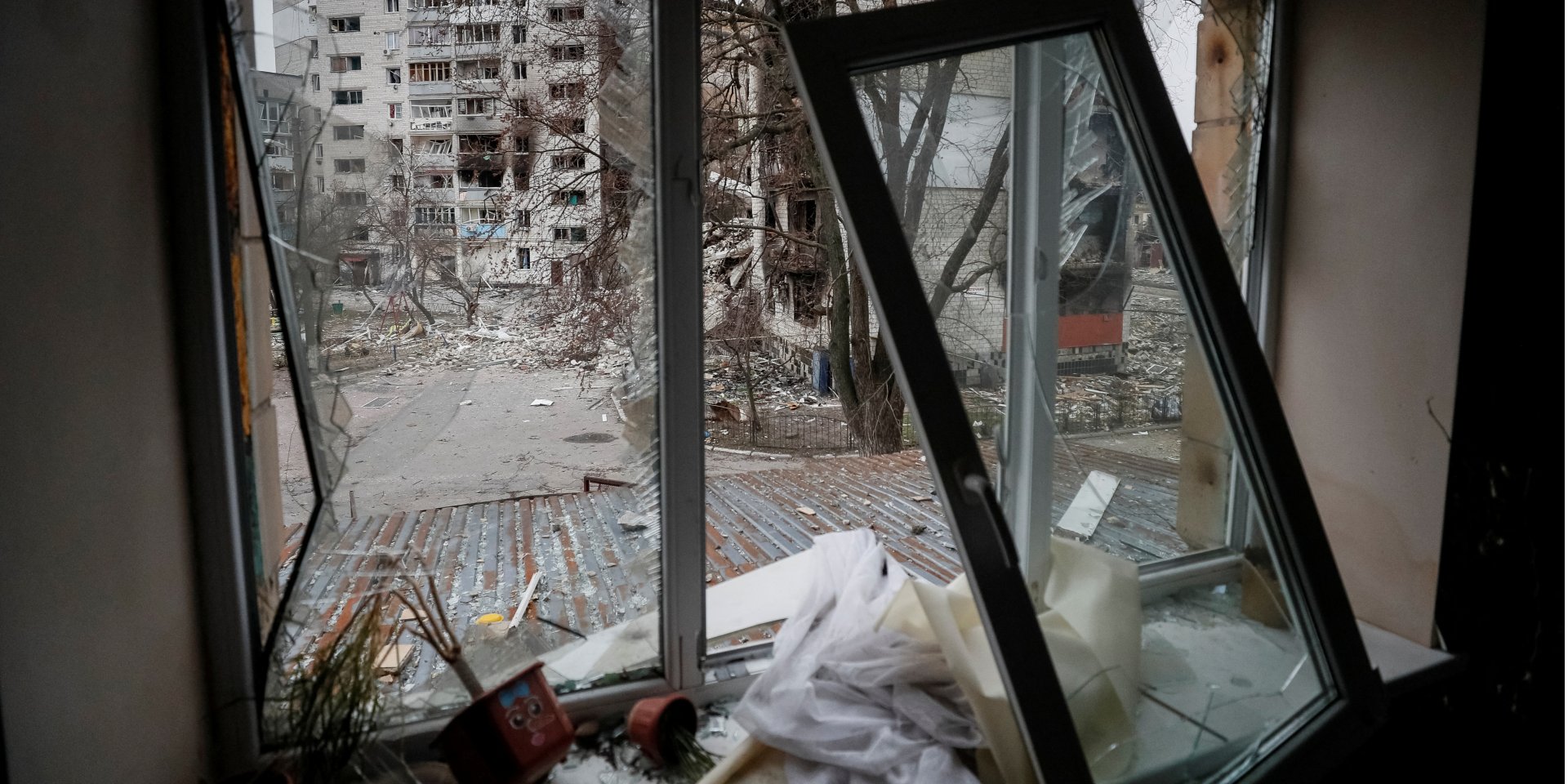 A destroyed residential building in Borodyanka, a town in Kyiv Oblast. (Photo: REUTERS/Gleb Garanich)