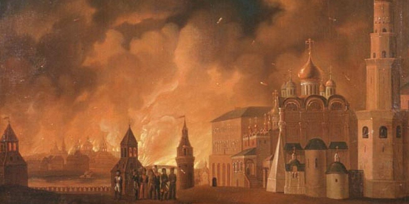 Пожар в Москве в 1812 году. Холст Александра Смирнова, 1813 год (Фото: DR)