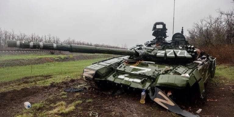 Destroyed Russian tank (Photo: General Staff of the Ukrainian Armed Forces)