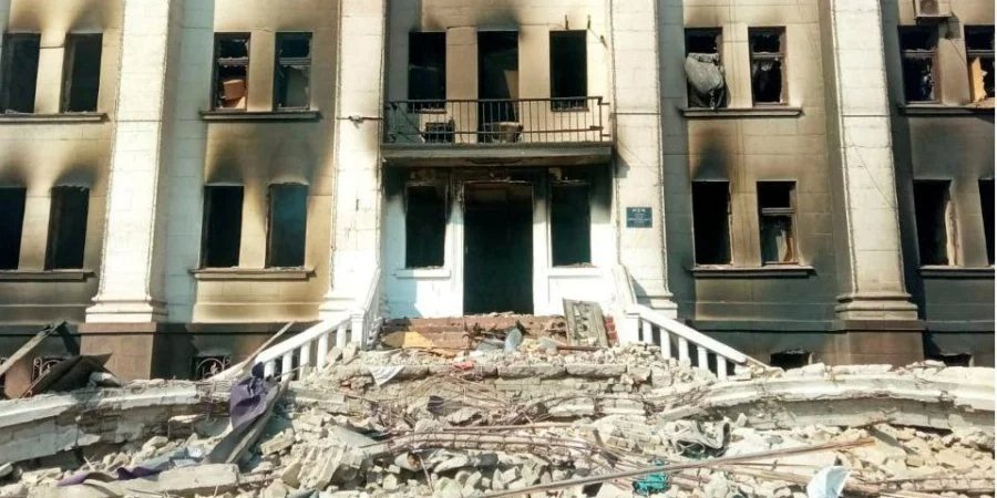 Consequences of the air strike of the Drama Theater in Mariupol (Photo: Azov Handout/ via REUTERS)