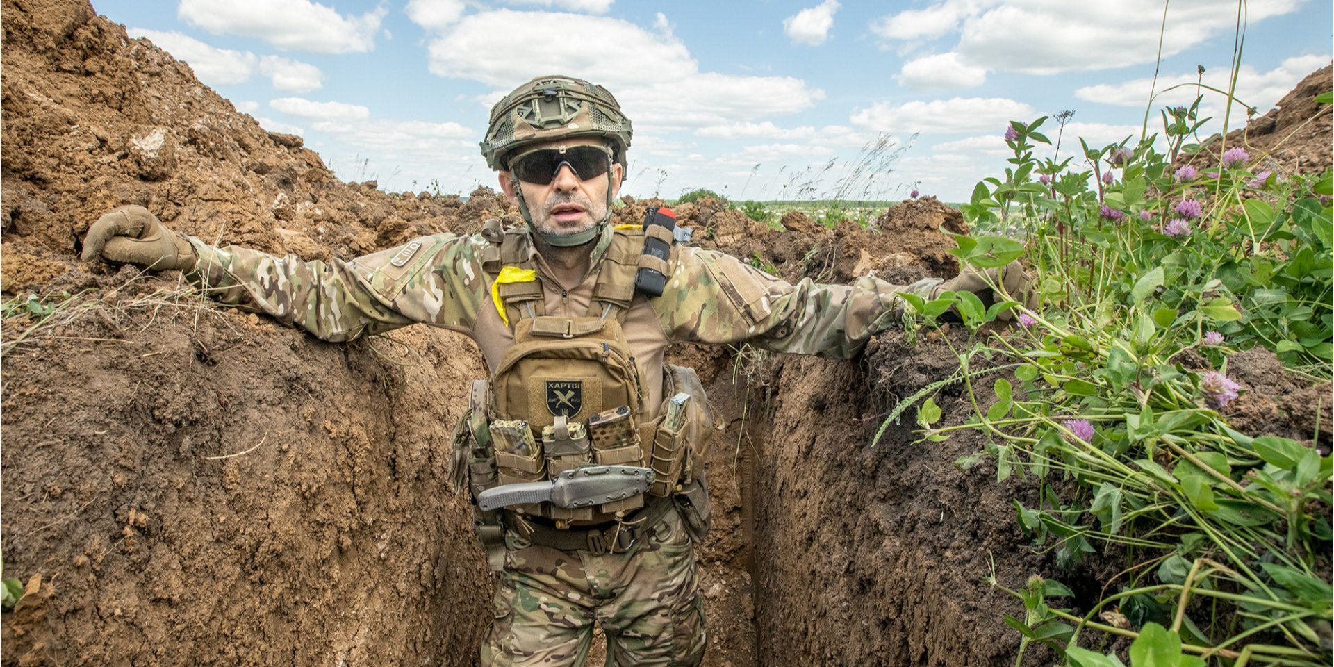 Businessman Vsevolod Kozhemiako commands the Khartia Battalion, which is made up of volunteers (Photo: Oleksandr Medvedev)