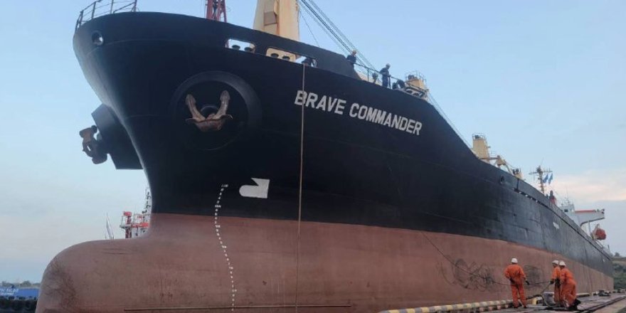 Судно Brave Commander у порту Південний завантажує зерно для Ефіопії (Фото: t.me/miUkraune/927)