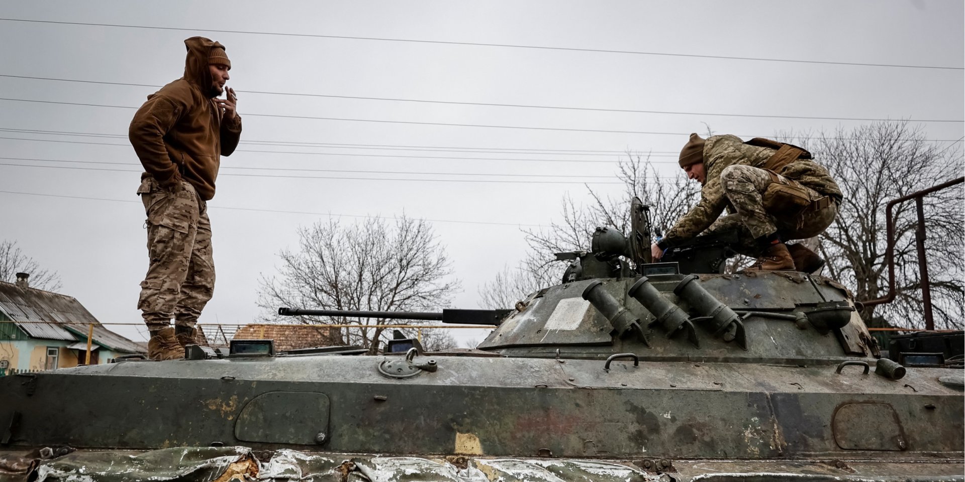 Украинская техника возле Соледара, 14 января 2023 (Фото: Radio Free Europe/Radio Liberty/Serhii Nuzhnenko via REUTERS)