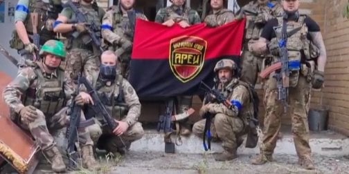 Soldiers of the Arey battalion (Photo: Video screenshot of the 7th separate battalion of the Arey UDA / Facebook)