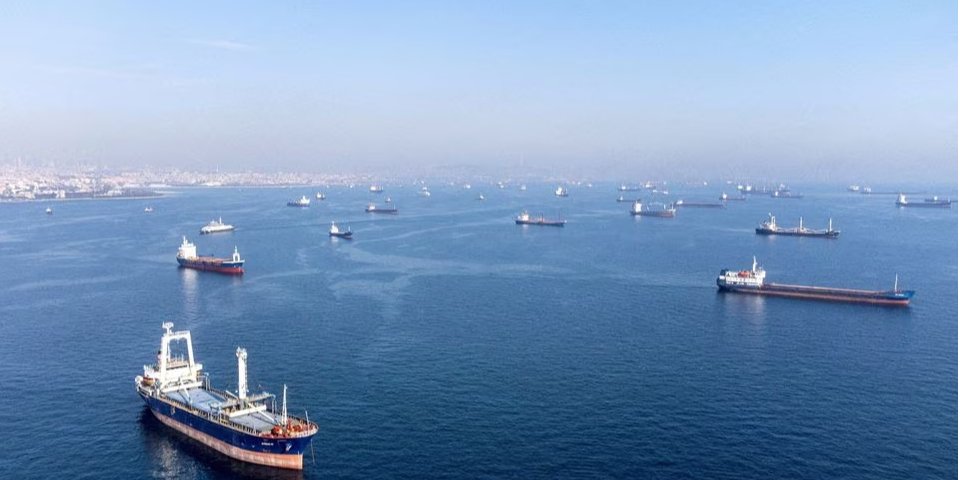 Commercial ships, particularly those that are part of the grain deal, are waiting to pass through the Bosphorus (Photo: REUTERS/Umit Bektas)