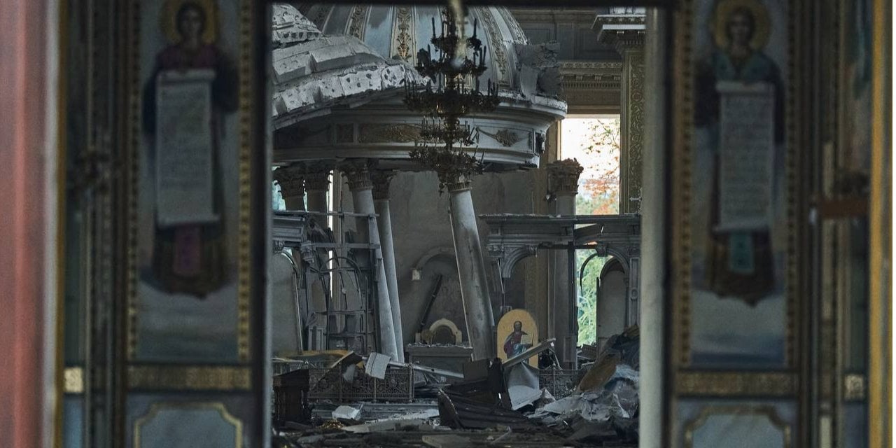 The view of the cathedral after the enemy attack (Photo: Андрій Єрмак/Telegram)