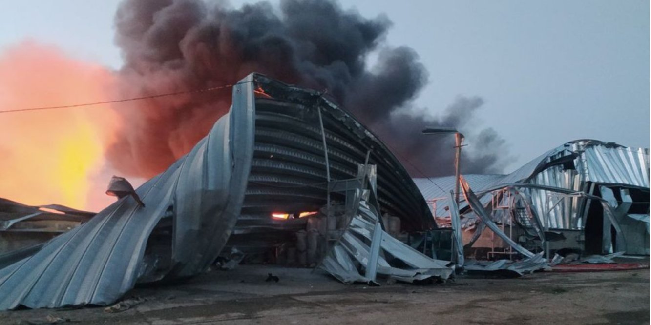 Consequences of the night attack of the Russian Federation on an agricultural enterprise in the Odesa Oblast on the night of July 21 (Photo: Operational Command South)