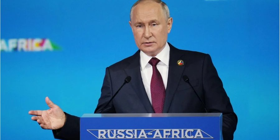 Putin at the Russia-Africa Forum in St. Petersburg, July 27, (Photo: Sputnik / Alexei Danichev / Pool via REUTERS)
