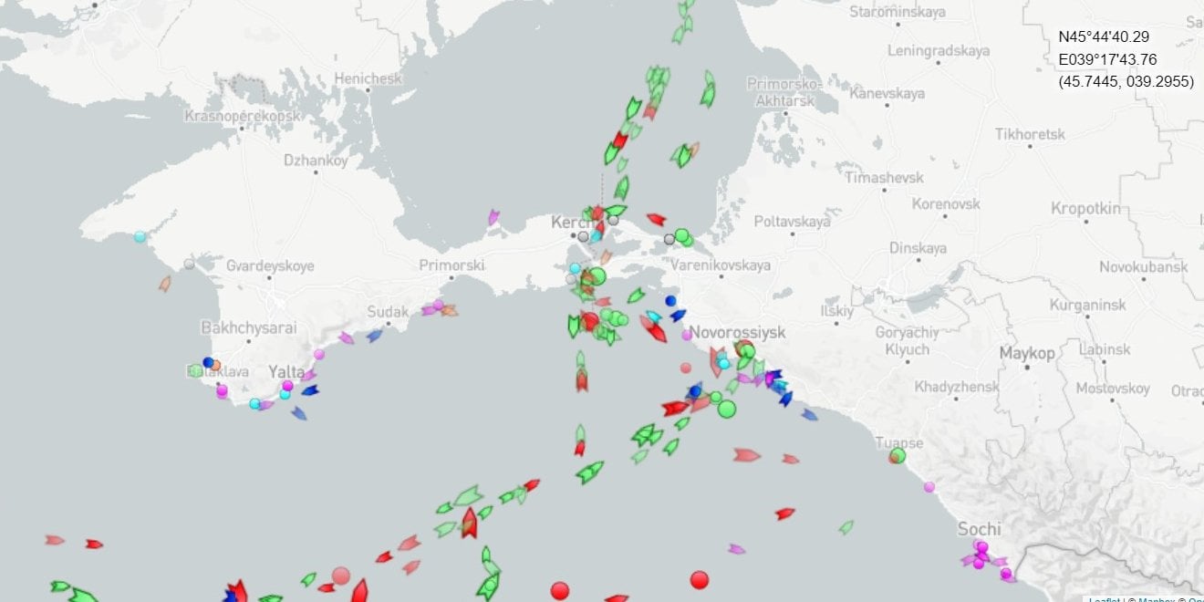 Ukraine declares Russian Black Sea ports a military threat zone (Photo: marinetraffic.com)
