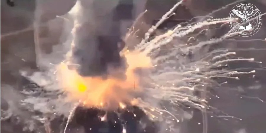 Frame of the video of the destruction of the Russian S-400 air defense system on Cape Tarkhankut on August 23 (Photo: Ukrainian Main Directorate Of Intelligence/Handout via REUTERS)