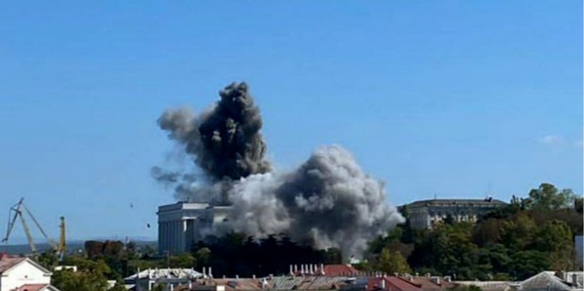 Strike on the Headquarters of the Russian Black Sea Fleet (Photo: Крим.Реалії)