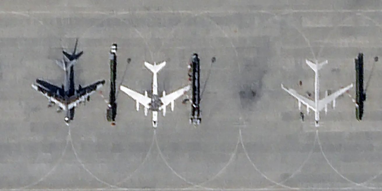 Russians painted Tu-95 at Engels air base (Photo: Planet Labs)