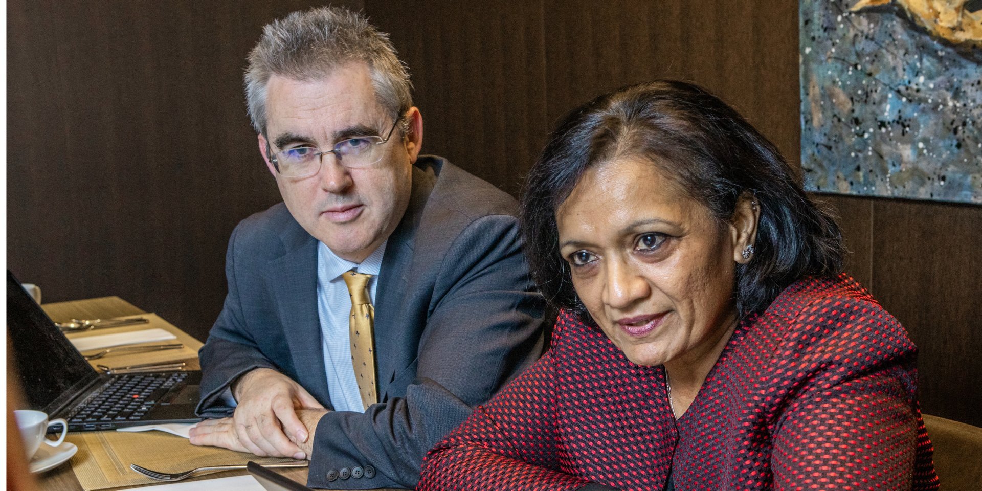 Head of the IMF Mission to Ukraine Gavin Gray and Deputy Director of the IMF European Department Uma Ramakrishnan (Photo: NV/Oleksandr Medvedev)