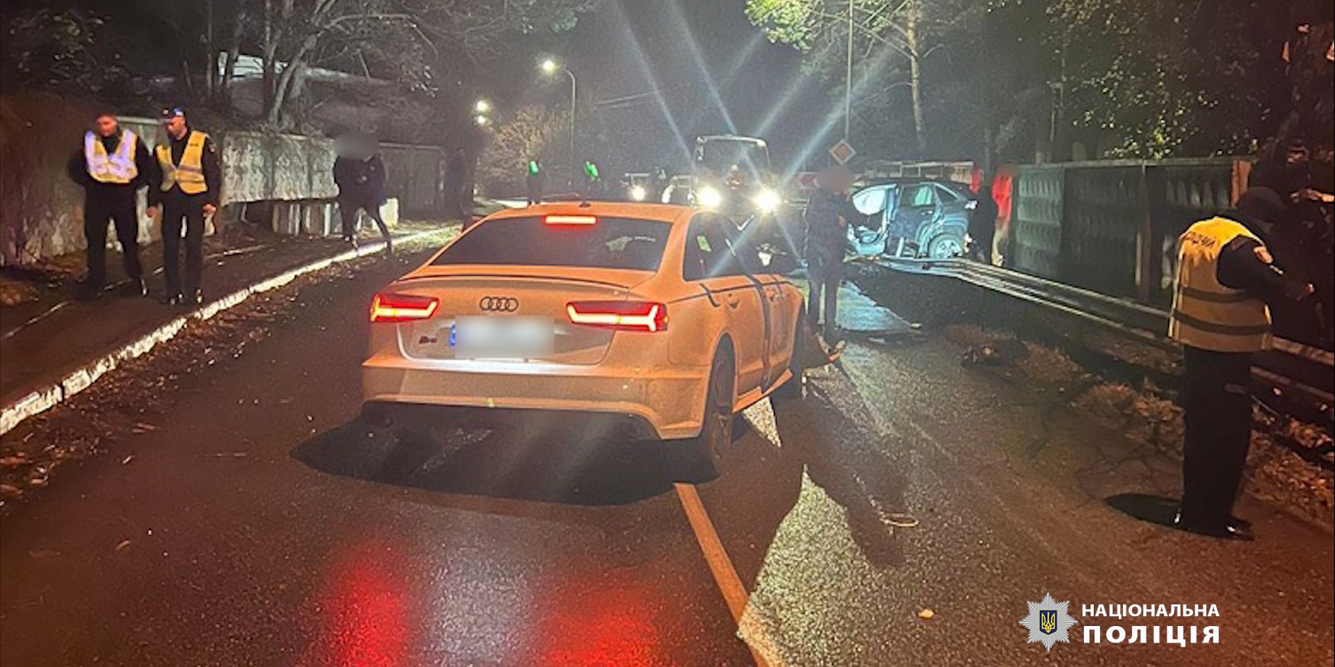 Місце ДТП у&nbsp;Києві (Фото: www.facebook.com/UA.KyivPolice?locale=uk_UA)