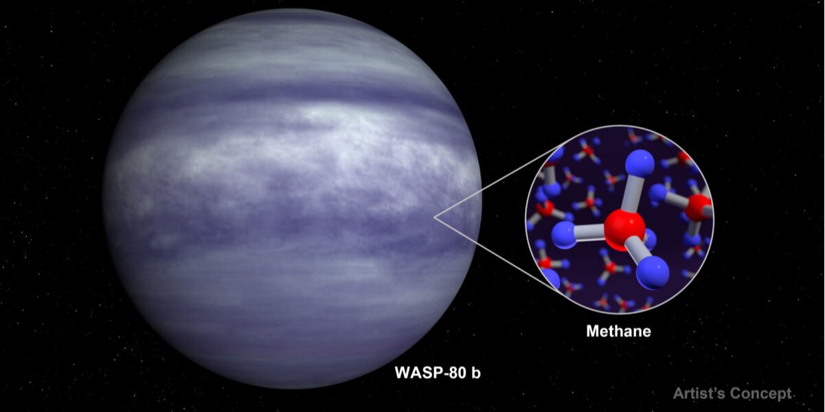 На экзопланете WASP-80b обнаружили метан (Фото: NASA)