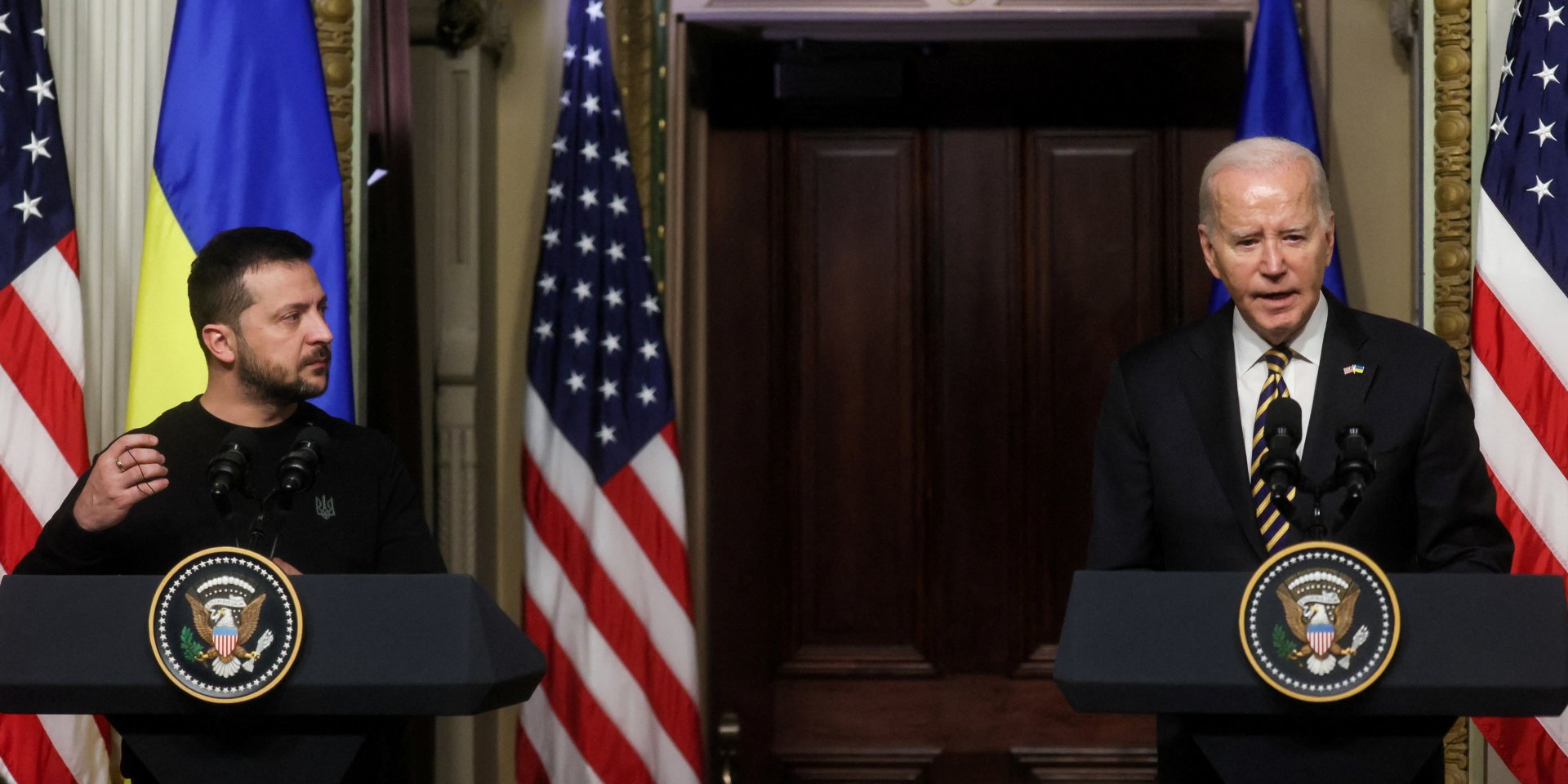 Владимир Зеленский и Джо Байден в Вашингтоне 12 декабря 2023 года (Фото: REUTERS/Leah Millis)