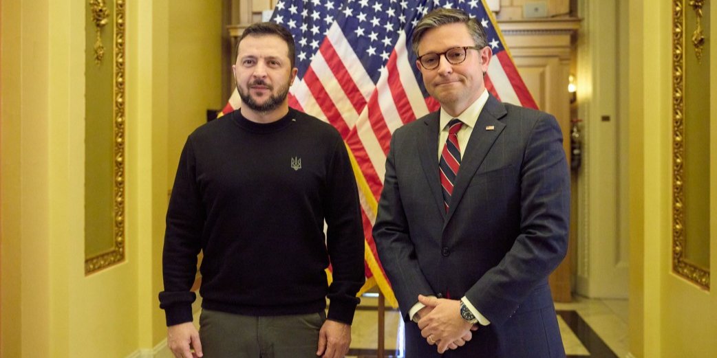 Владимир Зеленский и Майк Джонсон и Майк Джонсон (Фото: Офис президента)