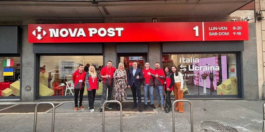 Nova Poshta, a Ukrainian postal operator, has entered the Italian market, opening its first branch in Milan (Photo: Нова пошта)