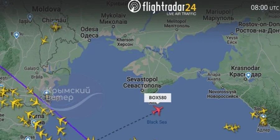 The monitoring group stated that they are recording violations in the operation of the GPS satellite navigation system over the Black Sea (Photo: https://t.me/Crimeanwind)